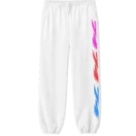 74IsWar White Multi Racer Pipeline Sweats
