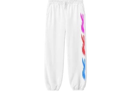 74IsWar White Multi Racer Pipeline Sweats