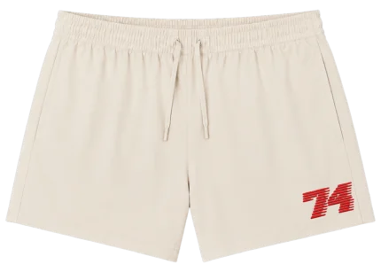 74IsWar Cream Collegiate Running Shorts