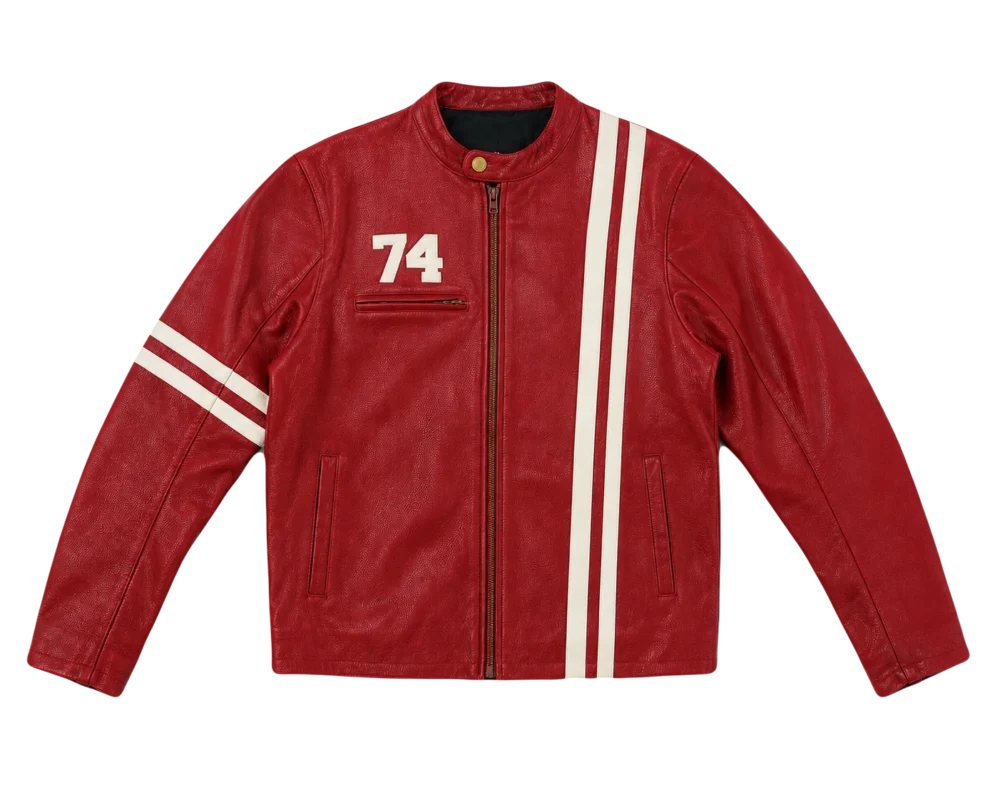 74IsWar Red Moto-Bike Jacket