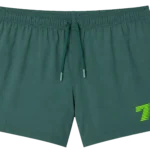 74IsWar Green Collegiate Running Shorts