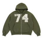 74IsWar Green Collegiate Zip-Up
