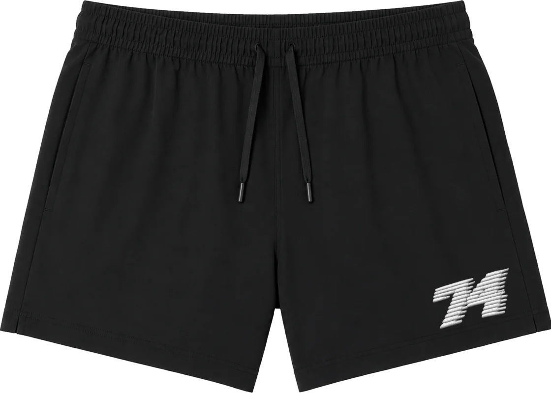 74IsWar Black Collegiate Running Shorts