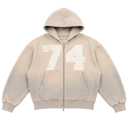 74IsWar Gray Collegiate Zip-Up