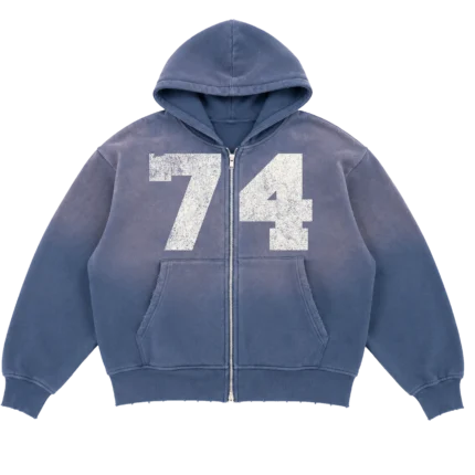 74IsWar Blue Collegiate Zip-Up