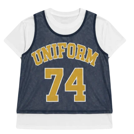 74IsWar Navy Jersey Double Tee