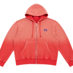 74IsWar Faded Waffle Knit Zip-Up