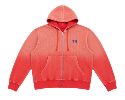 74IsWar Faded Waffle Knit Zip-Up
